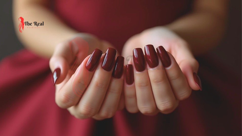 Dark Red Nails