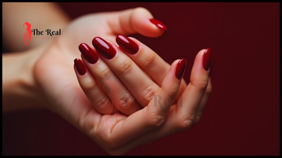 Dark Red Nails 